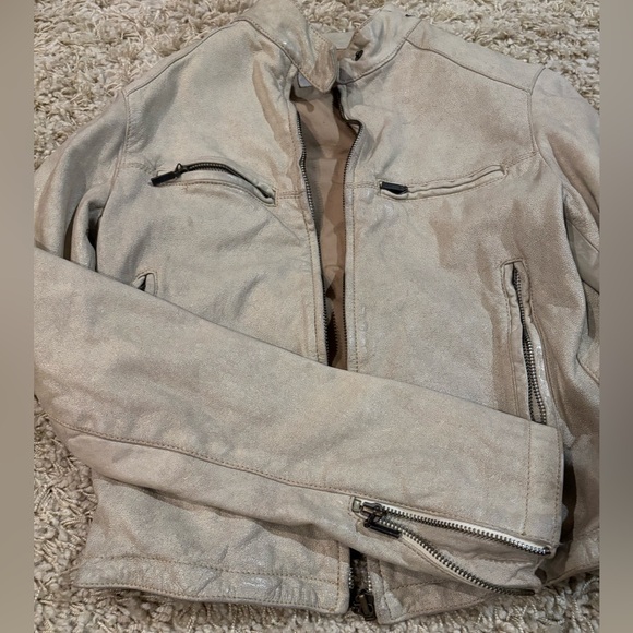Express Tan Leather Jacket - Picture 1 of 6
